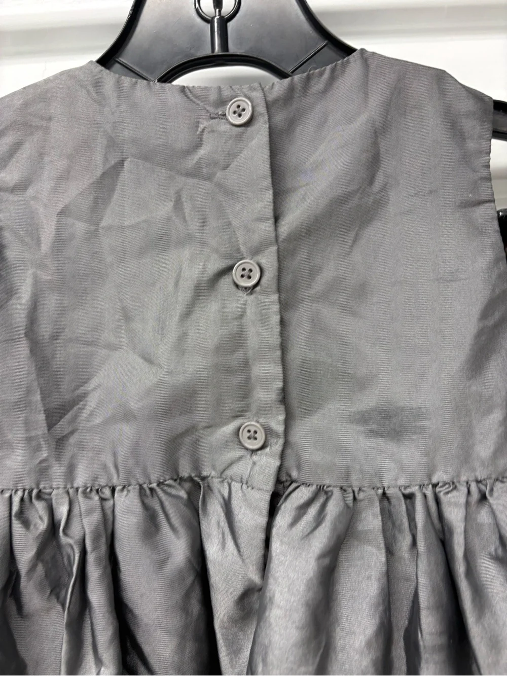 Gymboree Girls Gray A-Line Sleeveless Embroidered Button Back Dress